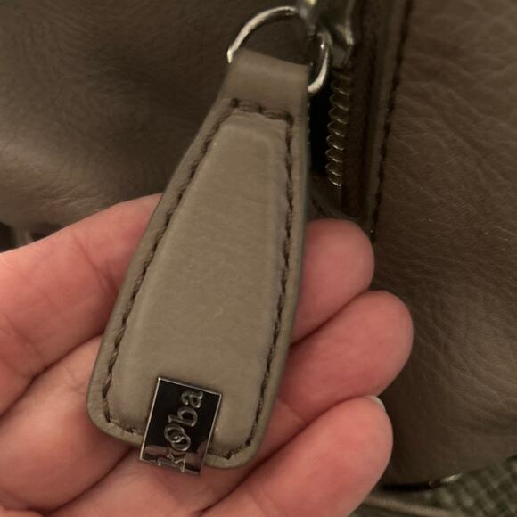 KOOBA Genuine Leather Hobo French Gray Beige Shoulder Hobo It Bag Luxury - Picture 11 of 13